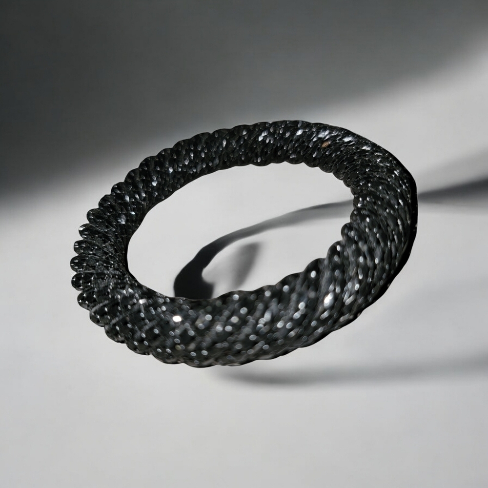 Black Sparkle Bangle Bracelet